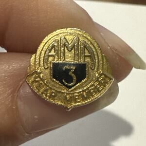 AMA American Motorcycle Association 3 Year Member Lapel Hat Vest Pin Vintage